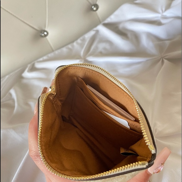 SOLD~Coach Monogram Cream Wristlet - Picture 4 of 5